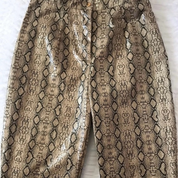 Missguided Pants - NWOT brown snakeskin print. Size medium